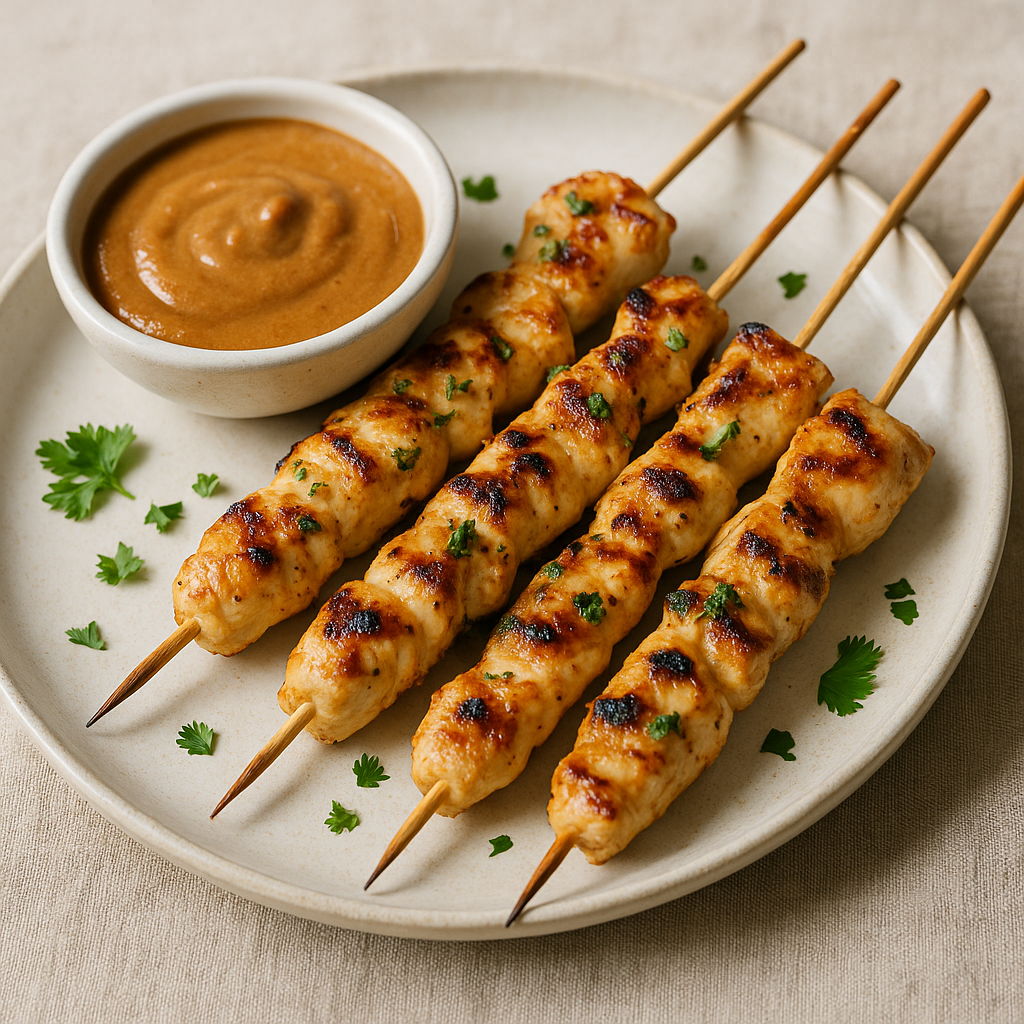 Tajskie szaszłyki z sosem orzechowym